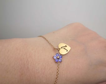 Personalized Initial flower girl bracelet, toddler flower girl proposal, Bridal Party Gift, Bridesmaid Jewelry, Wedding Party Gifts