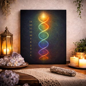 Art en métal ADN coloré | Décoration scientifique moderne