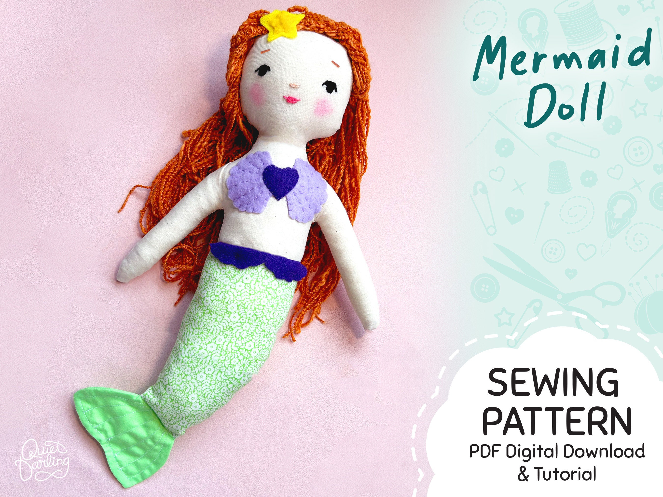 Mermaid Doll PDF Pattern and Tutorial - Etsy
