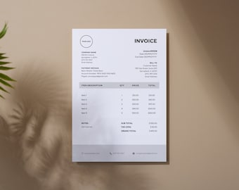 Simple Invoice Template for Small Business Owners Editable Canva Billing Template Modern Invoice Form Customizable Invoice Design
