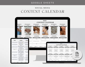 Social Media Content Planner Calendar Google Sheets Digital Planner with Done For You Content