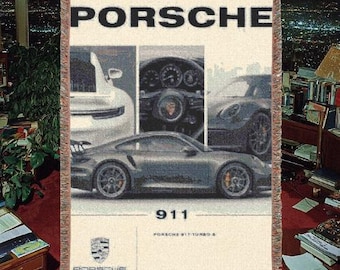 Porsche Woven Blanket Vintage Poster