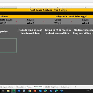 Excel Ishikawa, Fishbone, 5 Whys, Root Cause Analysis Template Problem ...