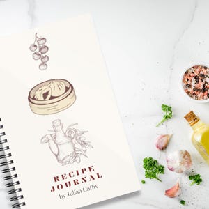 Personalisierbares A5 Rezeptbuch | Rezept-Veranstalter | Kochbuch Tagebuch | Rezept Journal Retro inspiriertes Kochbuch