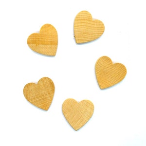 Lot of 9 Wood Cabochons (23mm) Medium Wooden Heart Unfinished Hardwood for your Crafts Valentine's wedding crafting DESTASH by enchantedbeas