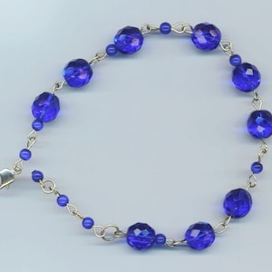 Crystal Bracelet Fire- polished Czech Crystals Royal Blue Bracelet Deep Blue Sapphire Magical Blue Nights Bracelet for Her by enchantedbeas