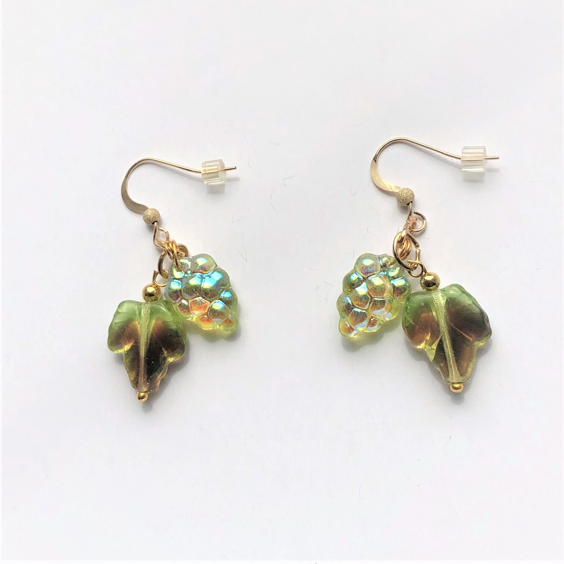 Green Grape Earrings Gold Filled Fall Autumn Earrings Green Etsy New