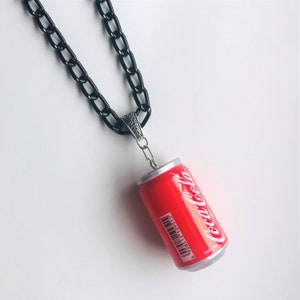 Miniature Can Charm Pendant Red tin can Charm Organza or Chain Necklace Minimalist Can Pendant Gift for Her Bohemian Boho by enchantedbeas