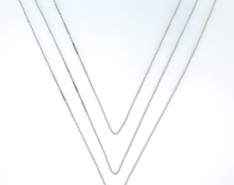 Vintage Sterling Silver Necklace Marked 925 Made in Italy Three Row Silver Ball Alternating Chain Triple Chain Gift for Her by enchantedbeas