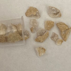 Clear quartz crystal geode small pieces in a container Real genuine, crystal geode pieces