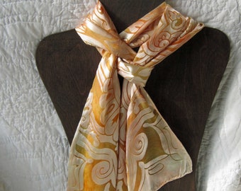 Buttery Elegance - Hand Dyed Silk and Rayon Devore Scarf