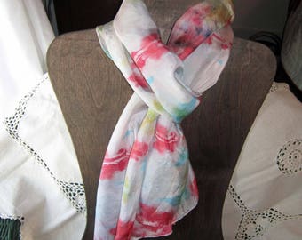 Repeating Sunset - Hand Dyed Habotai Silk Scarf