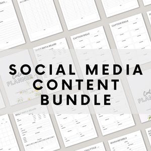 Social media planner, content planner, UGC, content calendar, marketing, printable planner, social media manager,gift for planner