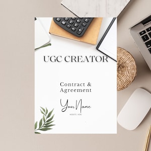 UGC contract, UGC template, UGC portfolio, content creator, contract template, marketing, tik tok, social media contract, marketing, canva
