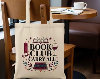 Readers Carry All Tote Bag: Wine Glass and Books Design