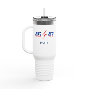 Trump Travel Mug, MAGA 40oz Insulated Coffee Cup for Outdoor Adventures, Gifts for Republicans, Road Trip Essential, Eco-Friendly Drinkware