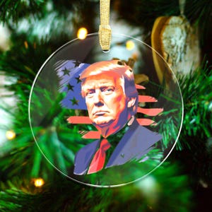 Donald Trump 45 47 Acrylic Ornaments, Presidential Decor, MAGA Christmas Tree Decor, Political Gifts, USA Holiday Decorations