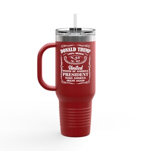 Trump Travel Mug, MAGA 40oz Insulated Coffee Cup for Outdoor Adventures, Gifts for Republicans, Road Trip Essential, Eco-Friendly Drinkware