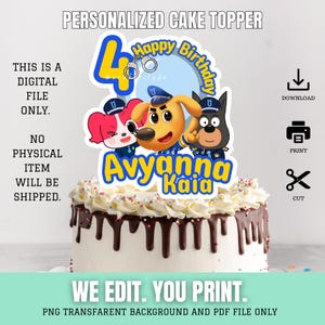 Police Sheriff kids birthday party Happy Birthday Labrador Cake Toppers