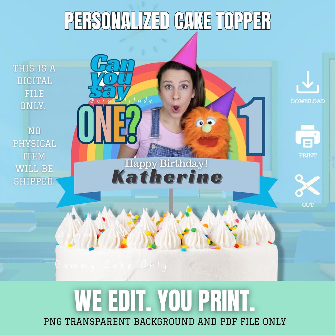 Ms. Rachel Inspired Happy Birthday Cake Toppers, DIY Party, Girl, Boy ...