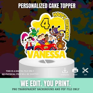 Personalized Wiggles Cake Topper: Printable Birthday Party Decor (Digital Download)