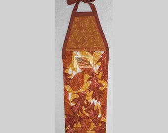 Kitchen Towel - Quilted Top with Ties - Fall Leaves #B - Plush - #204