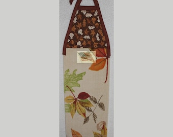 Kitchen Towel - Quilted Top with Ties - Leaves #A - Plush  #203