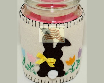 Candle Cozy---Jar Wrap----Easter Bunny---Felt----#103 W