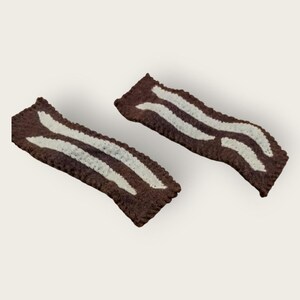 Felt Bacon--set of 2--wired--play pretend toy--#140 F