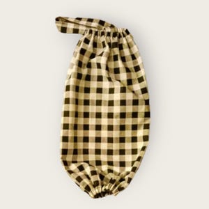 Cloth Plastic Bag Holder--#147 A--Buffalo Check--Black & White