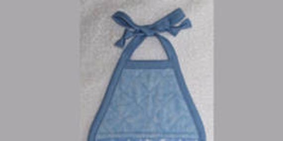 hanging kitchen towel tie straps padded machine quilted top SEA SHELLS A 