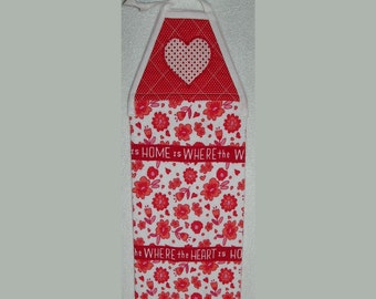 Kitchen Towel--Quilted Top with Ties--Valentine's Day--Plush-Applique--117