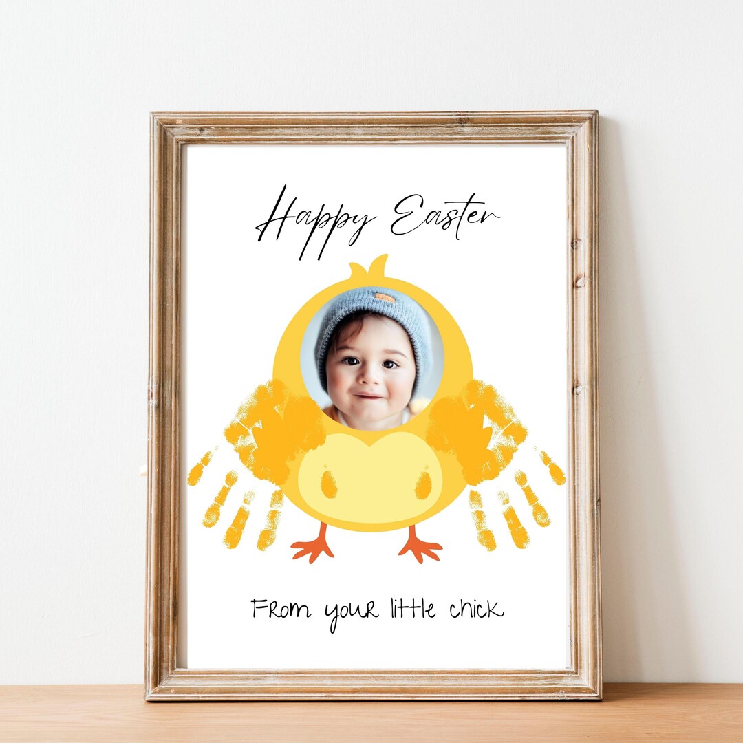 Easter Chick Handprint Art, Photo Frame Craft, Preschool Spring ...
