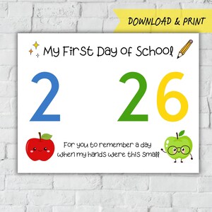 First Day of School Handprint Art, 2026 Back to School Craft, Printable 1st Day Keepsake, Teacher Resources image 4