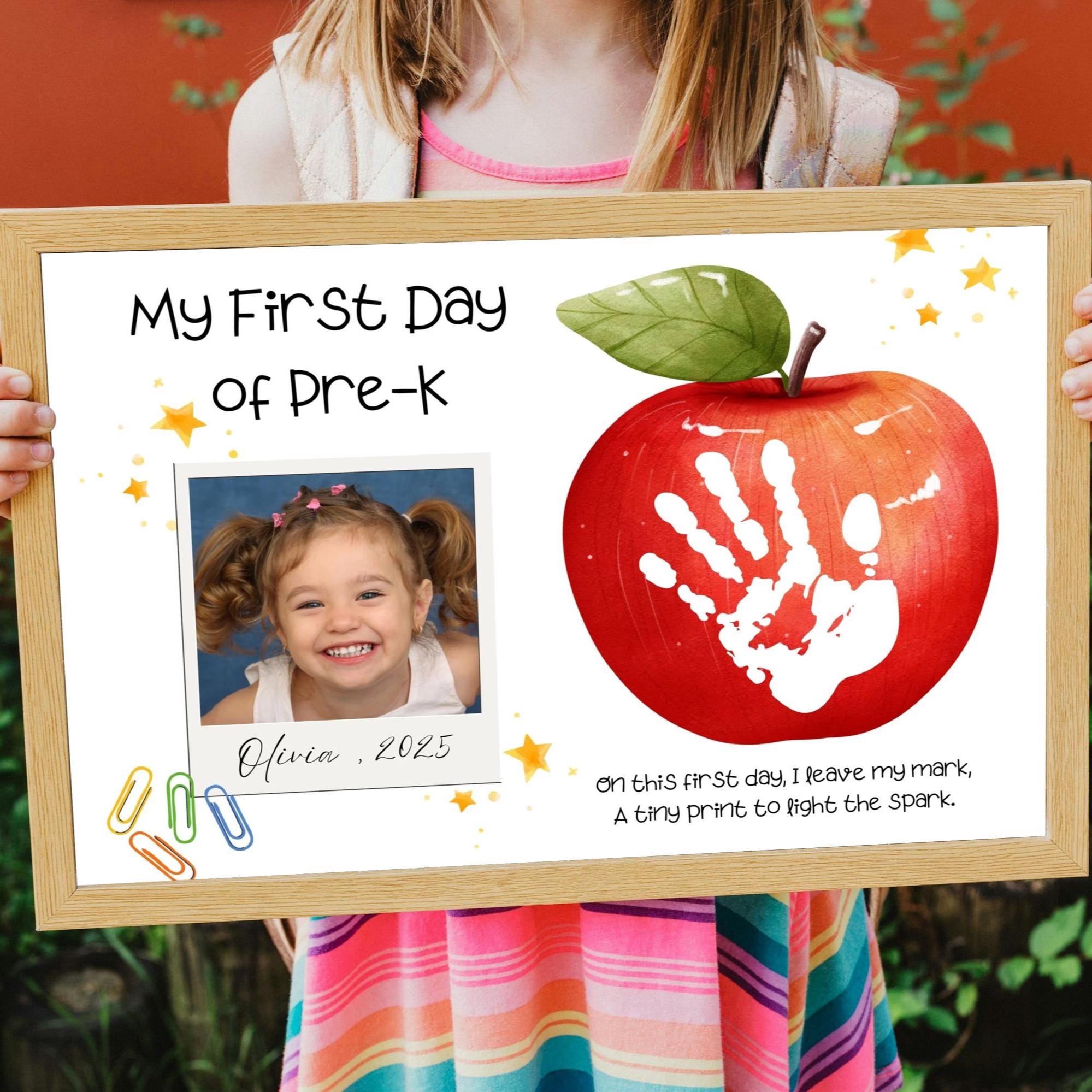 First Day of Pre-k Handprint Art - Interview, Back to School Printable ...