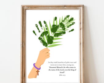 Palm Sunday Handprint Craft: Easter Story Keepsake, Printable Bible Activity for Kids