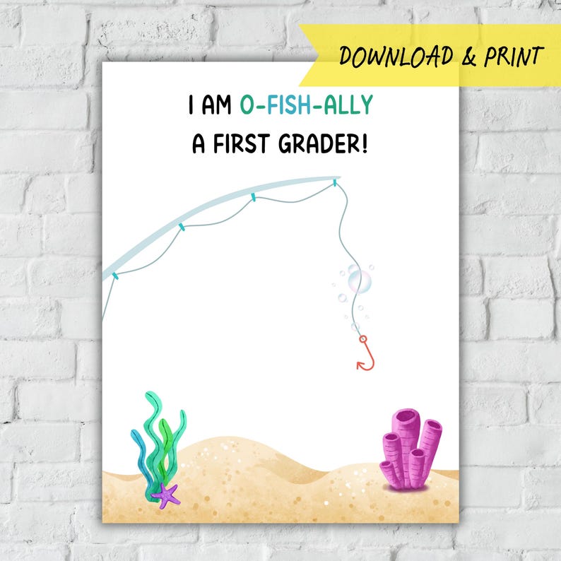 O-fish-ally a First Grader Handprint Art, Back to School Keepsake Craft ...