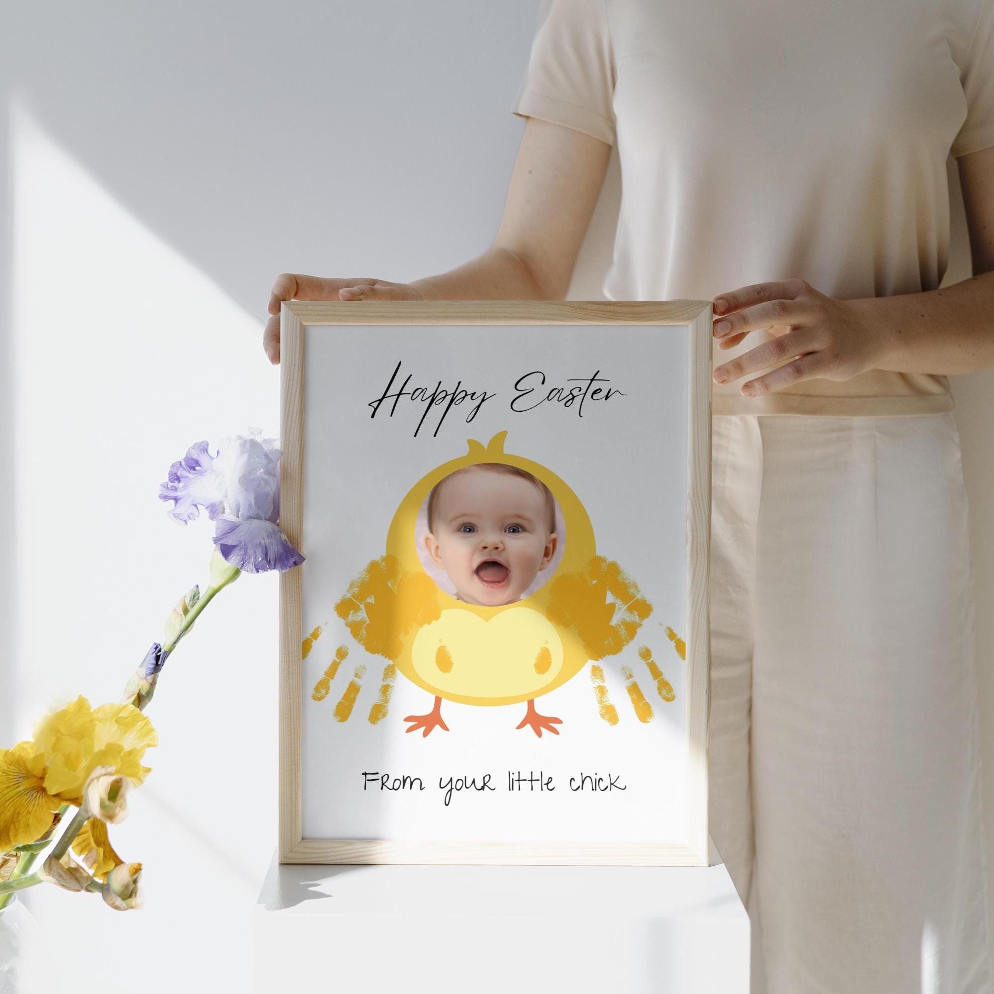 Easter Chick Handprint Art, Photo Frame Craft, Preschool Spring ...