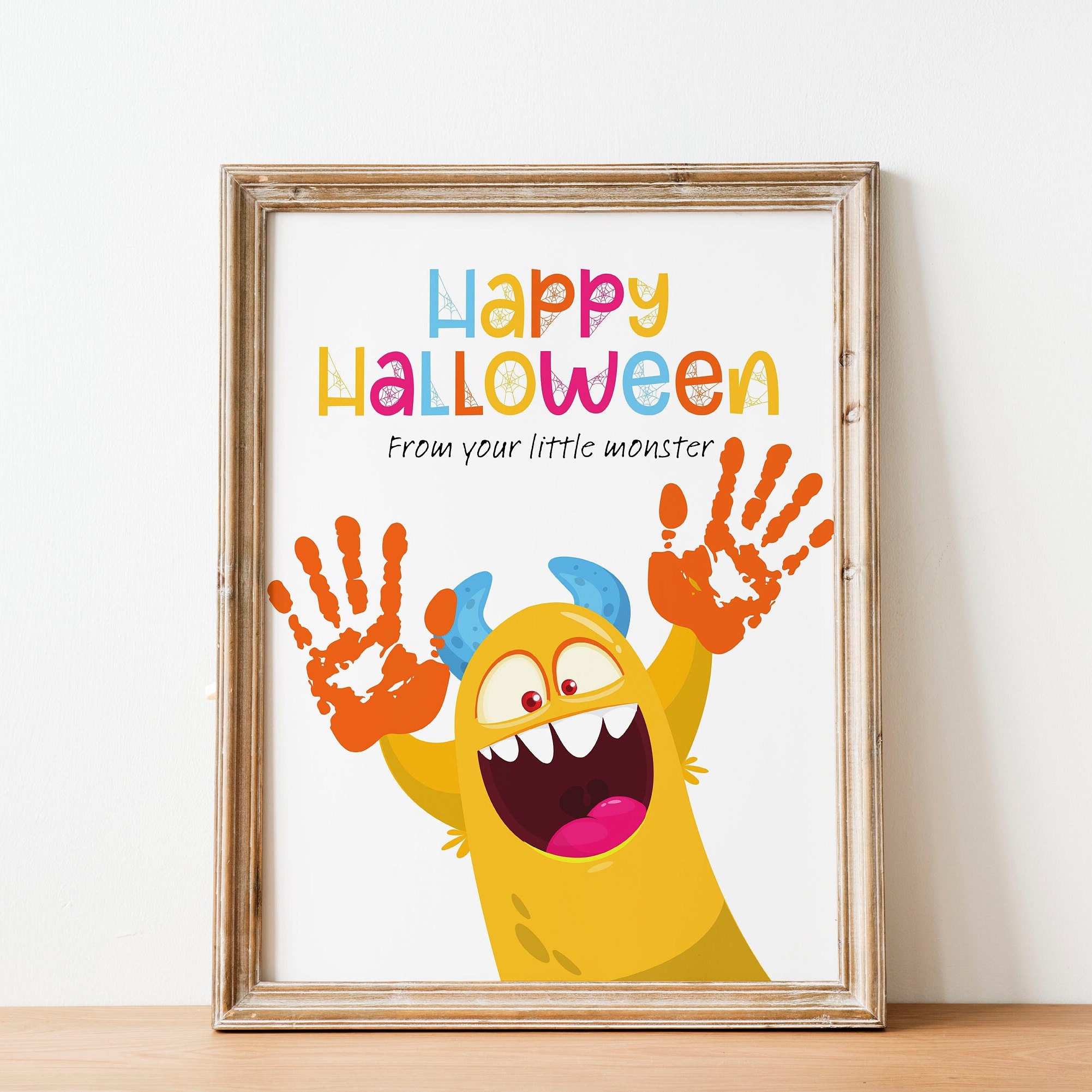 Halloween Monster Handprint Art, Preschool & Daycare Activity, Happy…