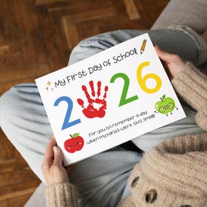 First Day of School Handprint Art, 2026 Back to School Craft, Printable 1st Day Keepsake, Teacher Resources image 8