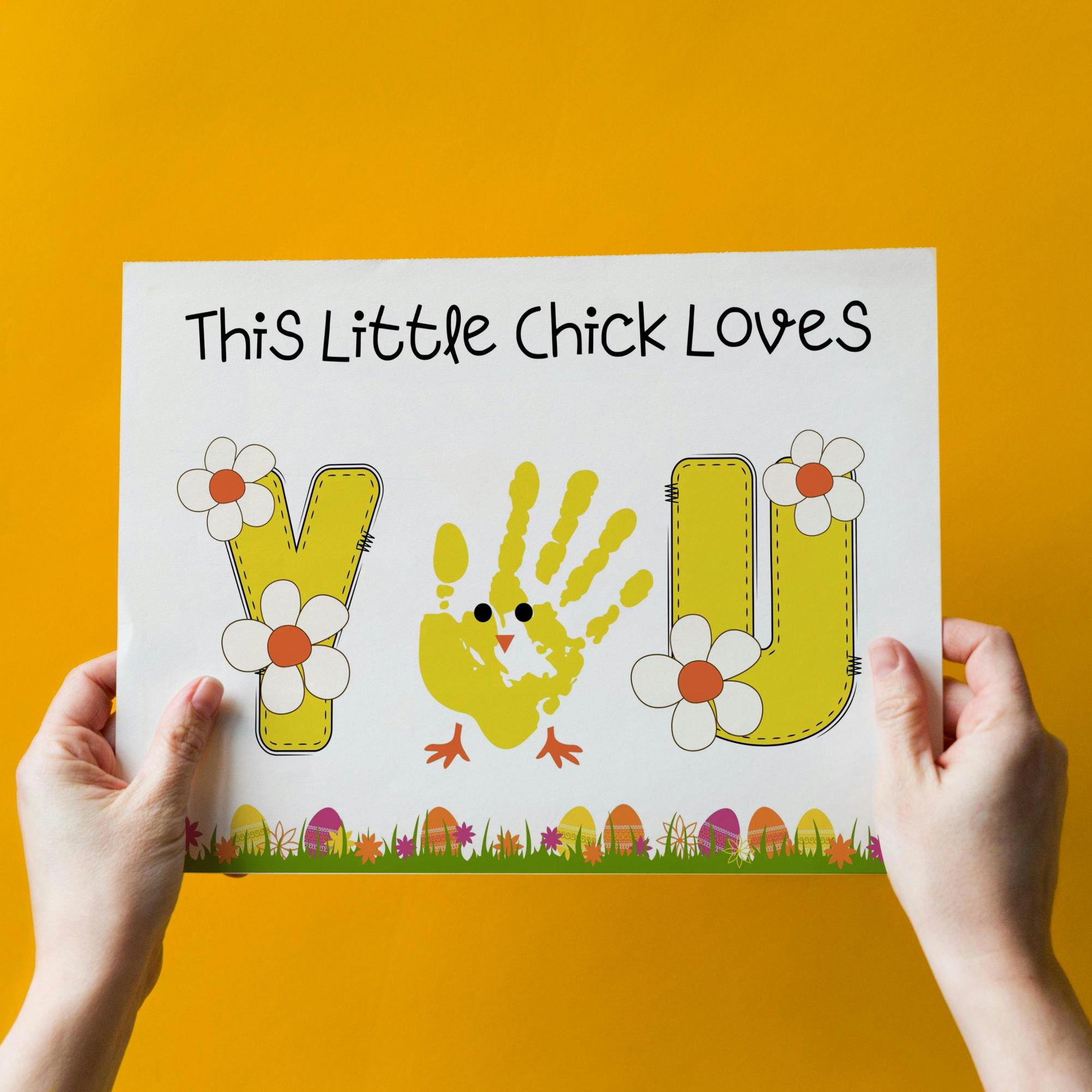 Easter Chicken Handprint Art, Printable Easter Craft, Preschool Spring ...