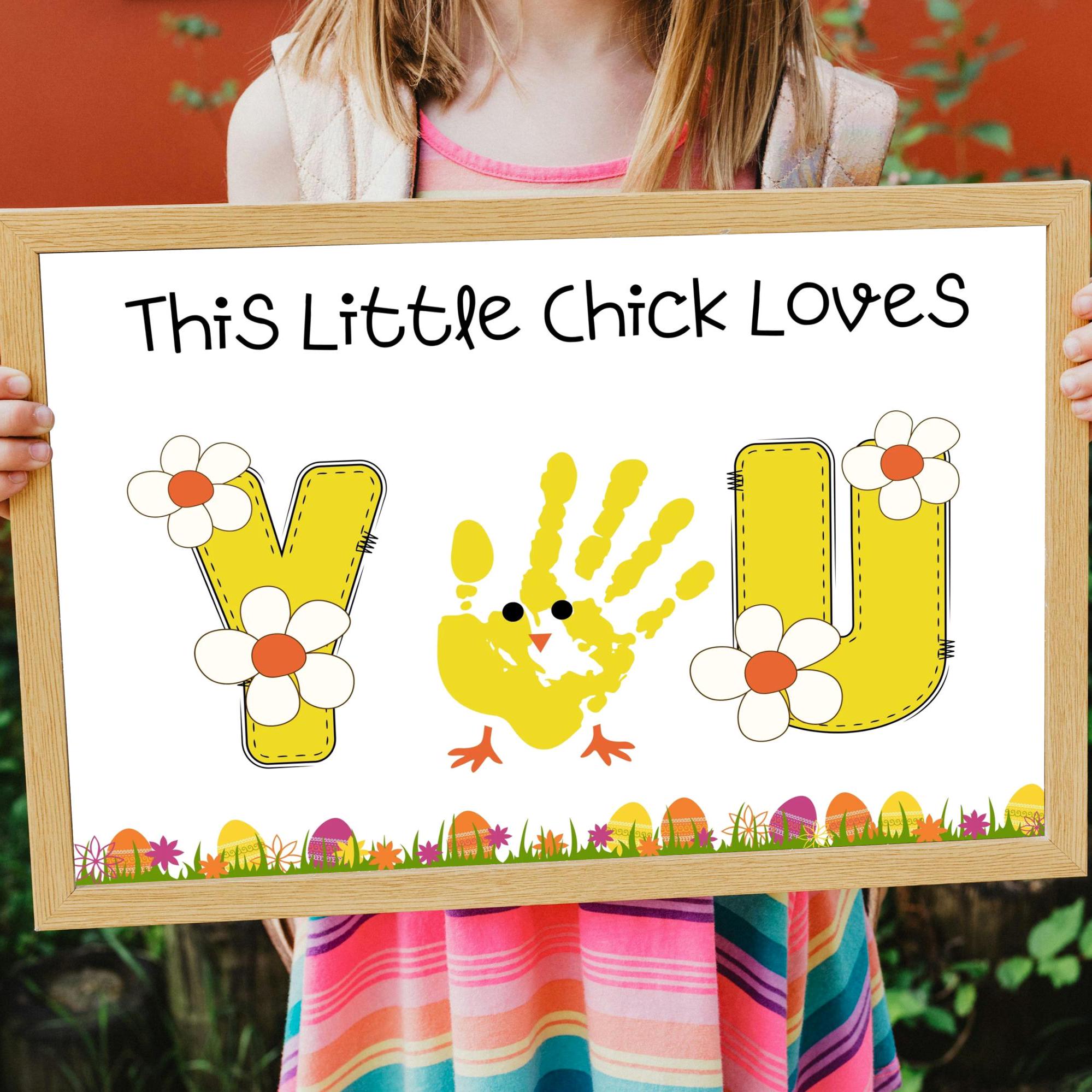 Easter Chicken Handprint Art, Printable Easter Craft, Preschool Spring ...