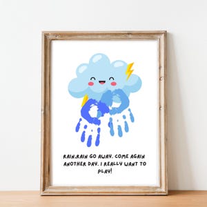 Rain, Rain go away, Spring Handprint Art, Weather Activity for Preschool, Nursery Rhymes Craft, March Activities, Teacher Resources