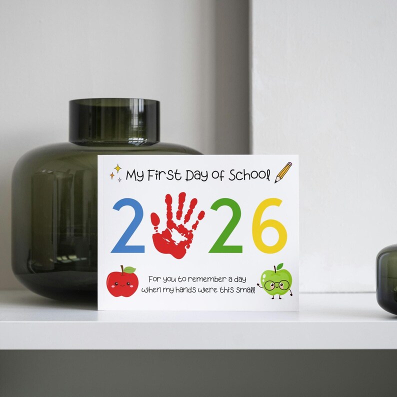 First Day of School Handprint Art, 2026 Back to School Craft, Printable 1st Day Keepsake, Teacher Resources image 9