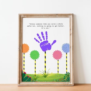 Truffula Trees Handprint Art, Dr. Seuss Week Craft, the Lorax Tree, Read Across America, Seuss Birthday Craft, Printable Activitie