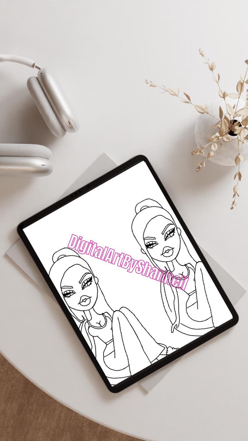 Trendy Cartoon-themed Coloring Page for Teens Digital & Printable Art ...