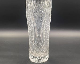 インペリアル・ボヘミア様式のハンドカット鉛クリスタル花瓶（ペア