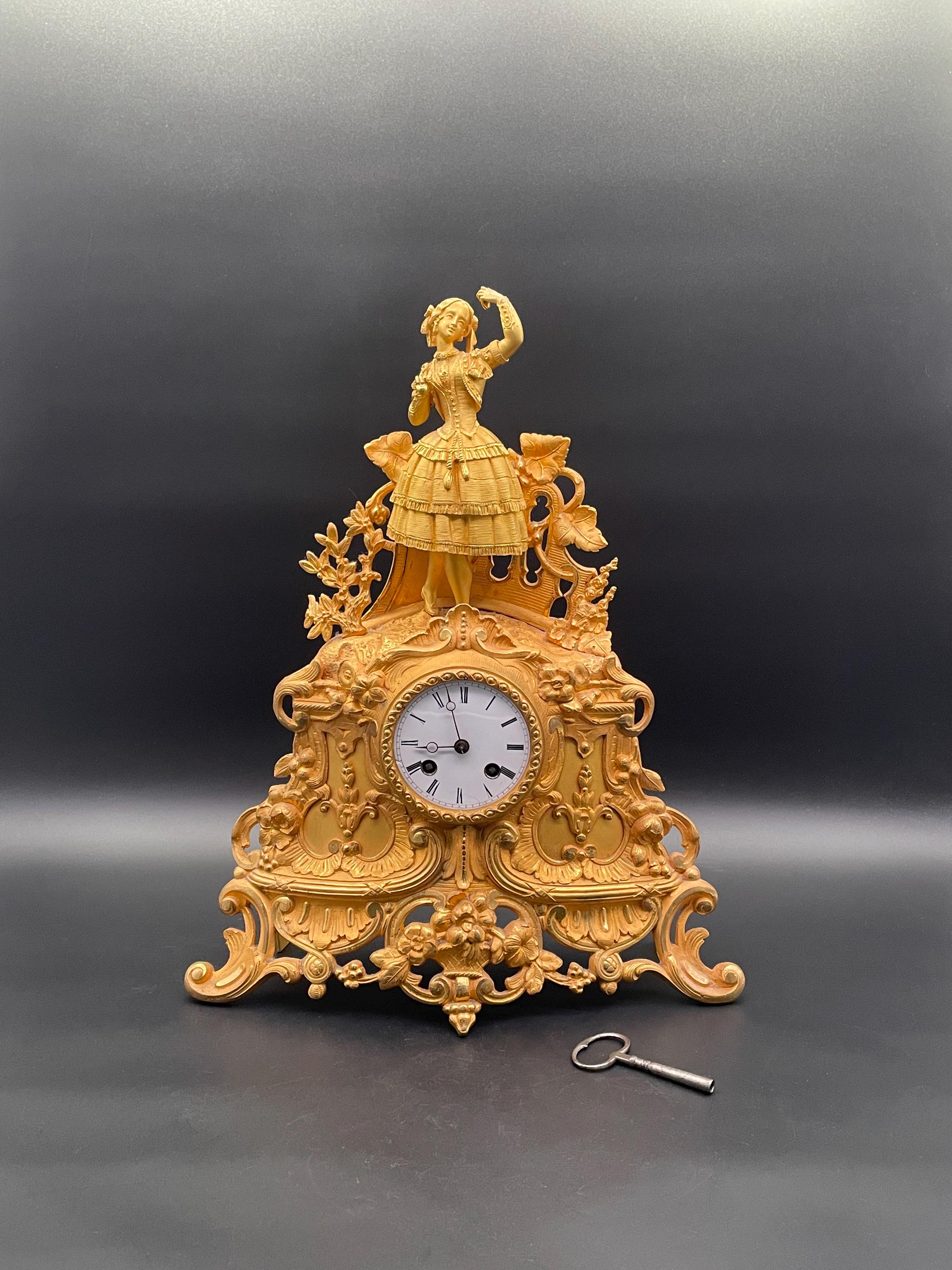 Museum-quality French Ormolu Mantel Clock, “jeune Danseuse”, Paris