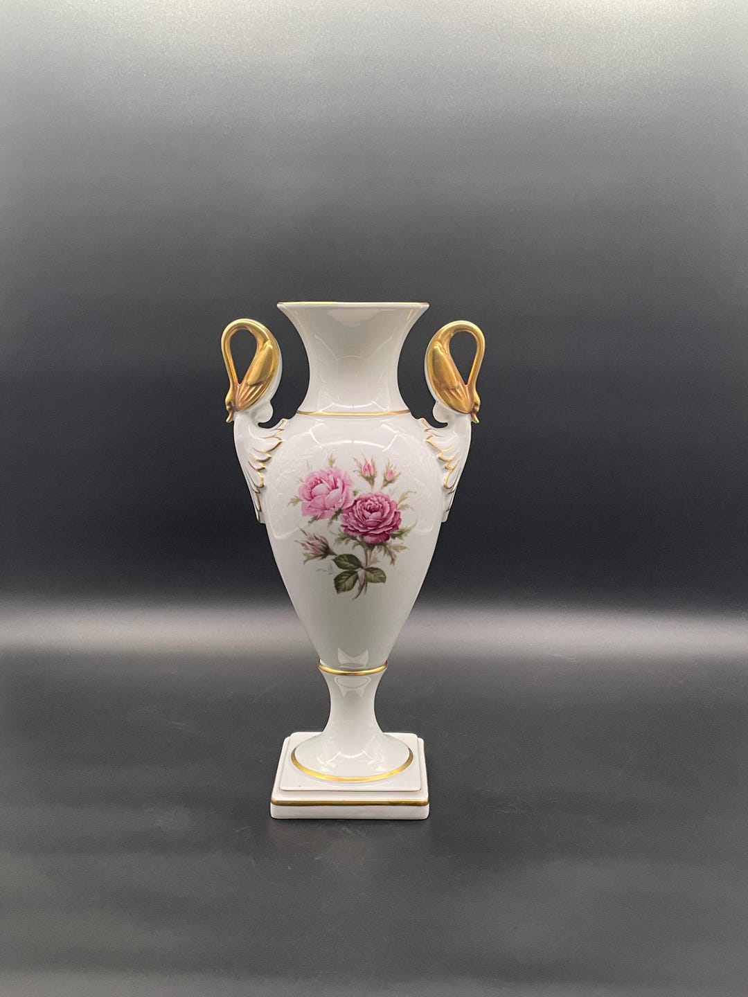 Kaiser West Germany Porcelain Vase • Moosrose Hand-painted