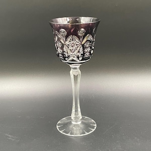 Imperial Ruby Bohemian Crystal Goblet Ignac Rückl 19th Century Hand Cut Museum Quality
